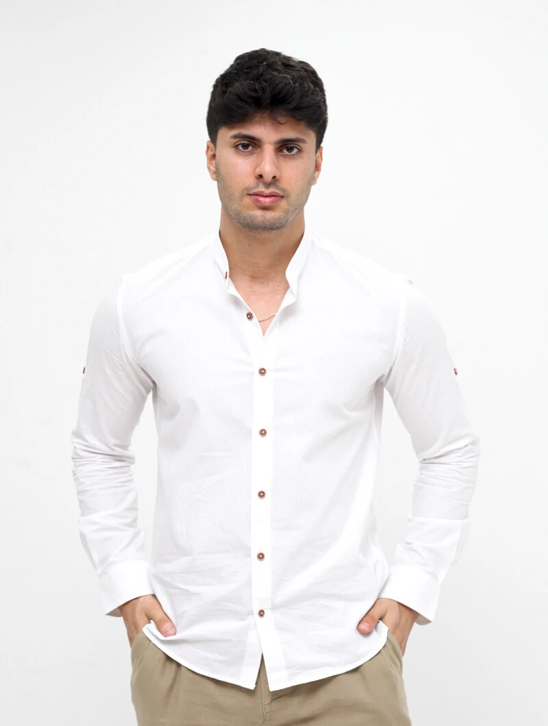 Chemise col mao slim